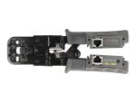 DeLOCK Crimpzange mit Abisolierer und Netzwerktester für 8P (RJ45), 6P (RJ12/11), 6P DEC oder 4P (RJ10) Stecker