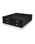 ICY BOX IB-2240SSK, Back Plane, 4x 2,5" (9-15mm high) SATA in 1x 5,25" bay, Schloss, 2x 4x4x2cm Lüfter, schwarz