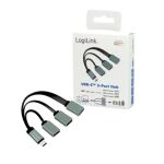 LogiLink UA0315 Schnittstellen-Hub USB 3.2 Gen 1 (3.1 Gen 1) Type-C 5000 Mbit/s Schwarz, Grau