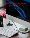 ICY BOX IB-HUB1430-CR, 3 Port USB 3.2 Gen 1 Tisch-Hub und Card Reader mit Audio Ein-/Ausgang und Schuko Steckdose (CEE 7/3), Ø 80 mm