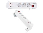 Equip 3-fach Steckdosenleiste mit Klemme und 3 x USB-Anschlüssen (2 x USB + 1 x USB), 2 m