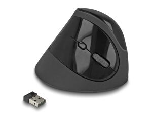DELOCK Ergonomische USB Maus vertikal - kabellos schwarz