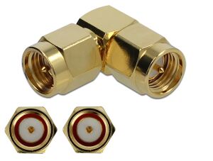 DELOCK Adapter SMA Stecker zu SMA Stecker 90° 10 GHz