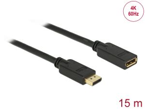 DELOCK Displayport Kabel 1.2 St > Bu 4K 60Hz 15.00m schwarz