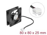 DELOCK Axiallüfter 12 V DC, 80 x 80 x 25 mm schwarz