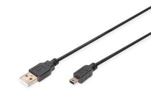 Digitus USB-A – Mini-B Anschlusskabel, 1m