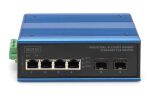 Digitus Industrieller 4+2-Port Gigabit Ethernet PoE Switch