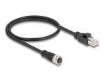 DeLOCK M12 Adapterkabel D-kodiert 4 Pin Buchse zu RJ45 Stecker 50 cm