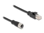 DeLOCK M12 Adapterkabel D-kodiert 4 Pin Buchse zu RJ45 Stecker 50 cm