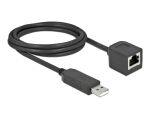DeLOCK Serielles Anschlusskabel mit FTDI Chipsatz, USB 2.0 Typ-A Stecker zu RS-232 RJ45 Buchse 2 m schwarz