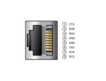 DeLOCK Serielles Anschlusskabel mit FTDI Chipsatz, USB 2.0 Typ-A Stecker zu RS-232 RJ45 Buchse 2 m schwarz