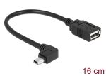 DELOCK USB Kabel A -> Mini-B Bu/St 0.16m 90° OTG sw