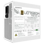 GIGABYTE UD750GM PG5 V2 ICE Netzteil – PCIe Gen 5.1, 80 PLUS Gold, Vollmodulares Design, 120-mm-Lüfter, ATX 3.1-kompatibel, EU-Stecker