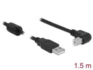 DELOCK Kabel USB-A 2.0 ST > USB-B 2.0 ST gewinkelt 1,5m SW