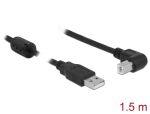 DELOCK Kabel USB-A 2.0 ST > USB-B 2.0 ST gewinkelt 1,5m SW