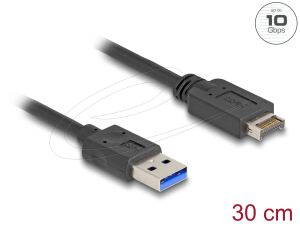 DELOCK USB 10 Gbps Kabel USB Typ-E Key A 20 Pin Stecker30cm