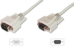 Digitus Datentransfer Verlängerungskabel, D-Sub9/St - D-Sub9/Bu