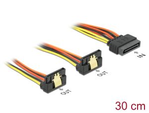 DELOCK Stromkabel 15Pin SATA -> 2x 15Pin SATA St/Bu 30cm