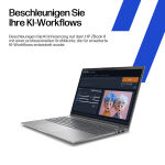HP ZBook 8 G1i Intel Core Ultra 7 265H Mobiler Arbeitsplatz 35,6 cm (14") WQXGA 64 GB DDR5-SDRAM 2 TB SSD NVIDIA RTX 500 Ada Wi-Fi 7 (802.11be) Windows 11 Pro AI Workstation, AI PC Silber