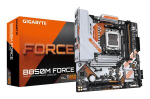 GIGABYTE B850M FORCE Mainboard – Unterstützt AMD Ryzen 9000 Serie Prozessoren, 8+2+2 Phasen Digital-VRM, bis zu 9600 MHz DDR5 (OC), 1 x PCIe 5.0 M.2 + 2 x PCIe 4.0 M.2, 2.5 GbE LAN, USB 3.2 Gen 2