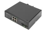 Digitus 4 Port Gigabit Ethernet Netzwerk PoE Switch, Industrial, Unmanaged, 2 SFP Uplink