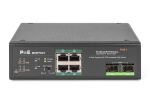 Digitus 4 Port Gigabit Ethernet Netzwerk PoE Switch, Industrial, Unmanaged, 2 SFP Uplink