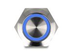 DELOCK Drucktaster zum Einbau 19mm 4x Schraubklemme LED blau