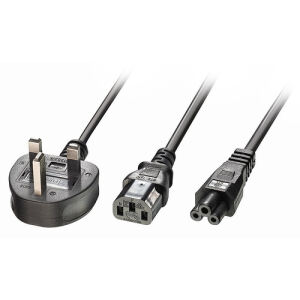 Lindy 30374 Stromkabel Schwarz 2,5 m Netzstecker Typ G C13 coupler + C5 coupler