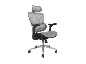 Equip Ergonomischer Premium-Bürostuhl mit Kopfstütze und Armlehnen, Grau