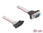 DeLOCK Flachbandkabel RS-232 mit 9 x Pfostenbuchse zu D-Sub 9 Pin Stecker mit Muttern 30 cm