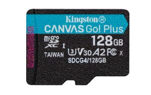 Kingston Technology 128GB microSDXC Canvas Go Plus Gen4 200R A2 U3 Einzelpaket ohne ADP