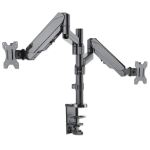 Manhattan Universal-Tischhalterung mit Gasdruckfeder für zwei Monitore, Zwei Halterungsarme mit Gasdruckfeder, Kugelgelenk und Verlängerungsarm, geeignet für zwei Monitore von 17" bis 32"* und bis zu 8 kg pro Arm