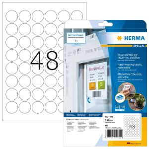 HERMA 4571 selbstklebendes Etikett Entfernbar Weiß 960 Stück(e)