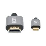 Manhattan 153591 Videokabel-Adapter 1 m HDMI Typ A (Standard) USB Typ-C Schwarz, Grau