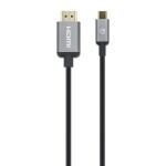 Manhattan 153591 Videokabel-Adapter 1 m HDMI Typ A (Standard) USB Typ-C Schwarz, Grau