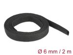 DELOCK Gewebeschrumpfschlauch 2 m x 6 mm schwarz