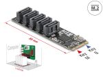 DELOCK M.2 2280 Key B+M Kontroller zu 5 x SATA