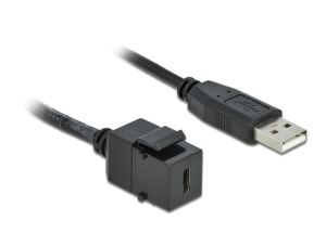Delock Keystone Modul USB 2.0 C Bu > USB 2.0 A stec, kabel
