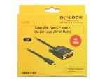 DeLOCK 2m, USB-C/DVI 24+1 USB-Grafikadapter 3840 x 2160 Pixel Schwarz