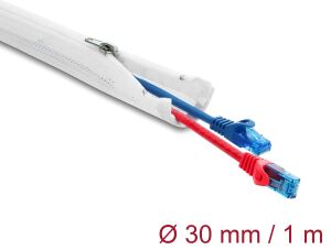 DELOCK Geflechtschlauch mit Reißverschluss 1 m x 30 mm weiß