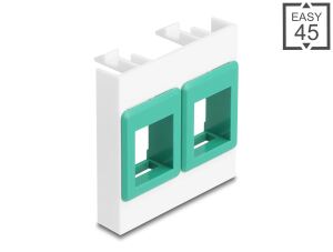 DELOCK Easy 45 Modul 2x Keystone Halterungen 45x45 mm ws/grü