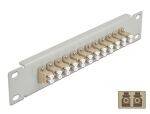 DELOCK 10" LWL Patchpanel 12 Port LC Duplex beige 1 HE grau