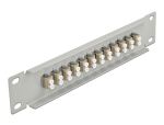 DELOCK 10" LWL Patchpanel 12 Port LC Duplex beige 1 HE grau
