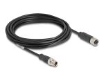 DELOCK M12 Kabel X-kodiert 8 Pin Stecker zu Buchse PVC 5 m