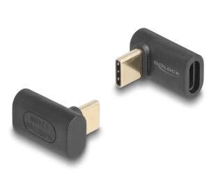 DeLOCK Adapter USB 40 Gbps USB Type-C PD 3.1 240 W Stecker zu Buchse gewinkelt 8K 60 Hz