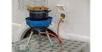Campingaz Party Grill 400 Caravan Tisch Propan/Butan Schwarz, Blau, Satinierter Stahl 2000 W