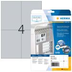 HERMA Typenschildetiketten A4 105x148 mm silber extrem stark haftend Folie matt 100 St.