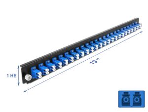 DELOCK 19" LWL Spleißbox Frontblende 24 Port LC Duplex blau