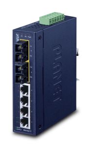 PLANET Industrial Fast Ethernet Switch 4-Port 10/100 Mbps RJ45 + 2-Port 100Base-FX, IP30, Temp Range -40øC~75øC
