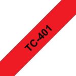 Brother TC-401 Etiketten erstellendes Band Schwarz auf rot